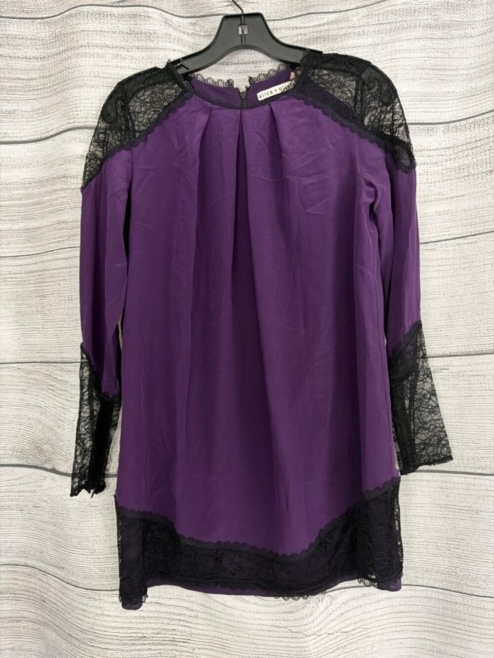 Alice + Olivia Gracie Mini Silk Lace Sheath Dress Size XS